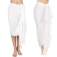 thumbnail image 3 of Necvior Beach Sarongs Pareo-Womens Semi-Sheer Swimwear Cover-Ups Long Skirt with Tassels, 3 of 18
