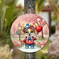 thumbnail image 4 of Happy Valentine’s Day Adorable Corgi Puppy Holding Heart Balloon Round Wood Sign Welsh Corgi Dog Lover Gifts Idea Hanging Wall Home Decor - 00030, 4 of 5