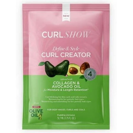 Ors Olive Oil Curlshow Curl Creator Collagen and Avocado oil, 1.75 Oz, 2 Pack
