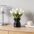 thumbnail image 6 of Bcylexb Vintage Plastic Vase for Flowers, 5.9 Inch Textured Flower Vase Minimalist Decorative Vase for Living Room Garden Bedroom Office Decor, 6 of 7