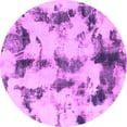 thumbnail image 1 of Ahgly Company Indoor Round Abstract Pink Modern Area Rugs, 3' Round, 1 of 4