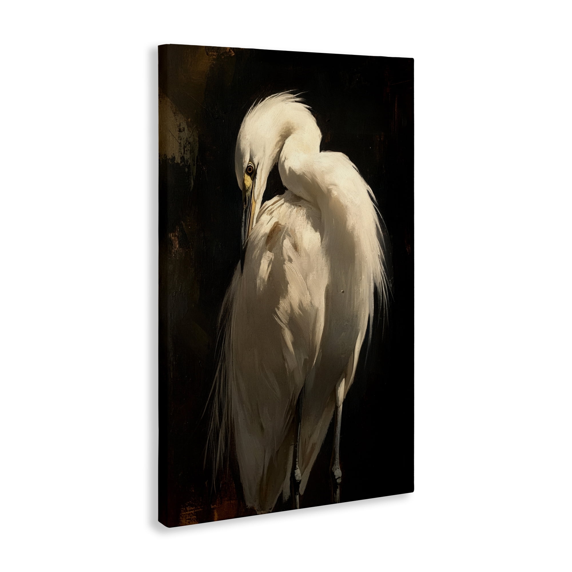 Stupell Industries Feathered Egret in Soft Light Canvas Wall Art, design by Petal Prints Design