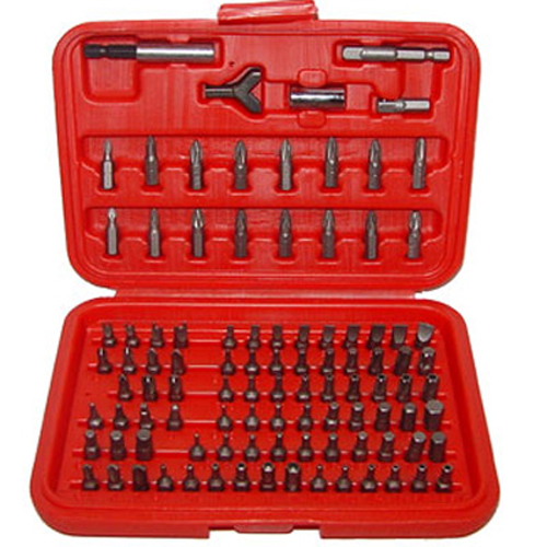 100 Piece Security Bits Tamper Proof Torx/Hex/Tri Wing/Spline/Slotted