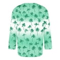 thumbnail image 3 of Fengqque T-shirt de Sport à Manches Sept pour Hommes, Col Rond, Vert, TTTG(TTTG), 3 of 4