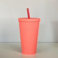 thumbnail image 1 of Non-Branded Studded Tumbler (16 oz, Matte Coral), 1 of 1