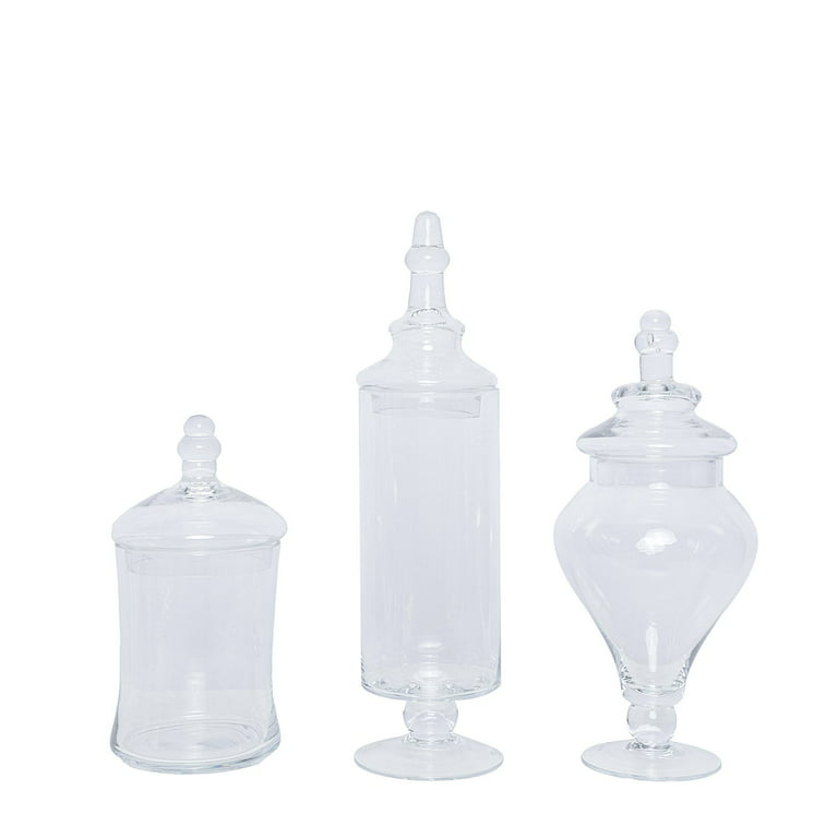  Dandat 9 Pcs Clear Glass Apothecary Jars with Lids 24