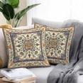 thumbnail image 2 of Waterproof Throw Pillow Covers Set of 2, 18x18 Inch Orange Blue Green Southwestern Decorative Pillowcases Outdoor Pillow Slip Cushion Covers Set for Couch Tent Boho Geometric Ethnic, 2 of 7