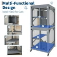 thumbnail image 4 of QinaQin Cage pour Chat à 3 Niveaux, Grand Espace avec Roues, Gris, 4 of 8