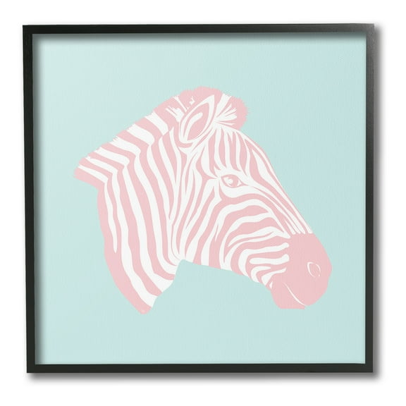 Stupell Industries Pastel Zebra Portrait Animals & Insects Painting Black Framed Art Print Wall Art, 12 x 12