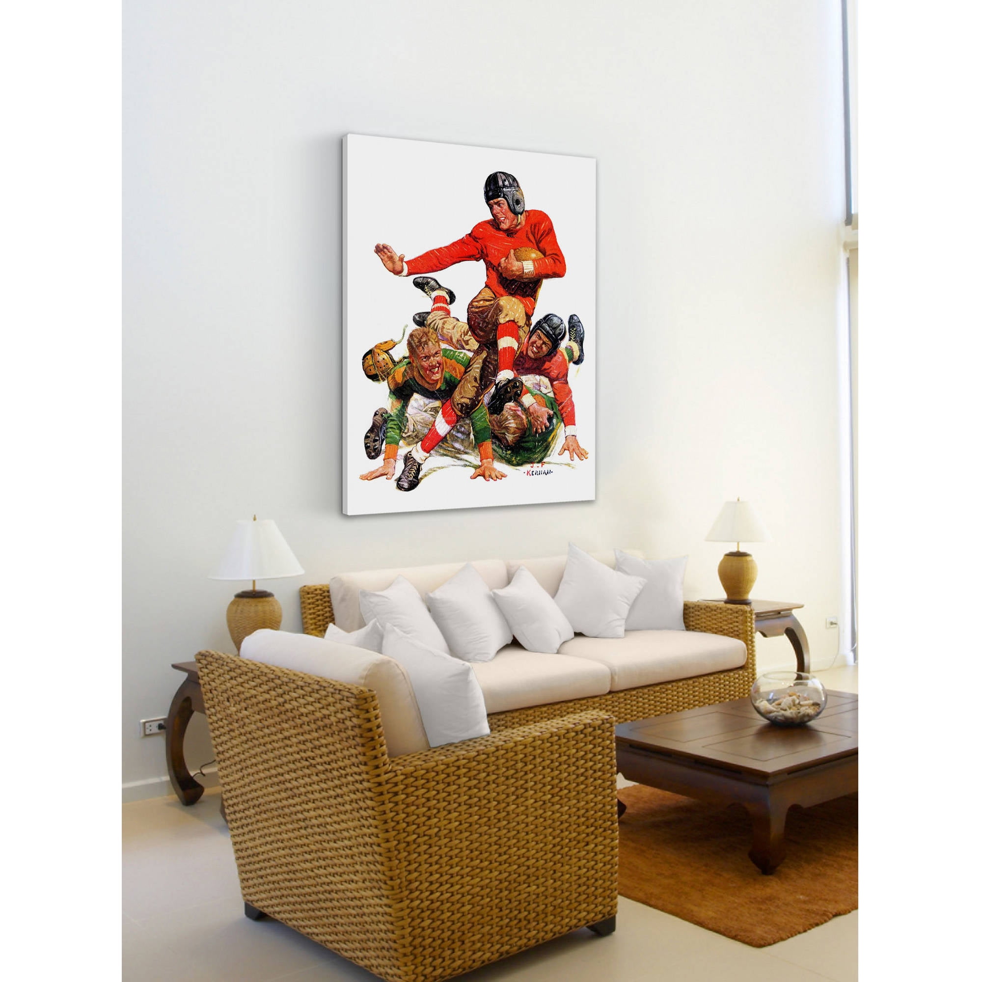 Marmont Hill College Football by J.F. Kernan Painting Print on Canvas