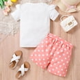 thumbnail image 4 of Gubotare Girl Outfits Kid Toddler Girl Clothes Summer Short Sleeve Shirt + Shorts Summer Outfits Set 18 24 Months (Pink,18-24 Months), 4 of 5