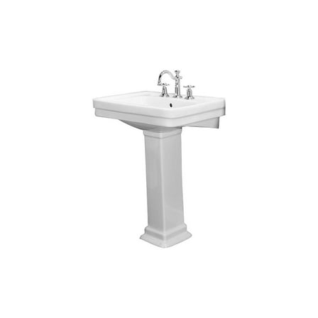 Pedestal Lavatory Sink 26 Inch - Vitreous China Bathroom Sink, Easy Install, Compact Design
