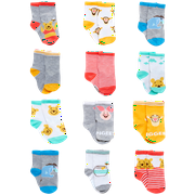 Disney Baby Boys’ Socks - 12 Pack Mickey Mouse, Winnie The Pooh, Lion King, Toy Story (Newborn/Infant)