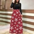 thumbnail image 2 of Robe Maxi à Imprimé de Noël pour Femmes, Manches Longues, Longue Robe Maxi, Robe Décontractée pour Dames, 2 of 2