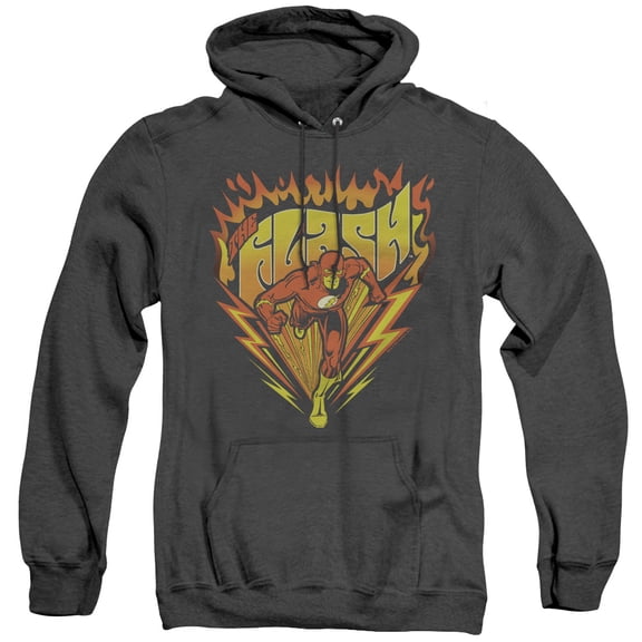 DC Comics Flash Blazing Speed Adult Heather Hoodie Sweatshirt Black
