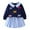 Blue, variant on WOYY Toddler Girls Outfits School Bow Sweatshirt Pleated Skirt Set, 2 Piece, Sizes 2-3T