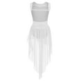 thumbnail image 2 of LiiYii Girls Lyrical Dance Dress Sleeveless High-Low Hem Tulle Skirt Leotard for Ballet Modern White 14, 2 of 7
