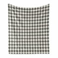 thumbnail image 1 of Stripe Soft Flannel Fleece Throw Blanket, Geometric Themed Pattern with Symmetric Rhombuses with Wavy Lines, Cozy Plush for Indoor and Outdoor Use, 70" x 90", Eggshell Charcoal Grey, by Ambesonne, 1 of 6