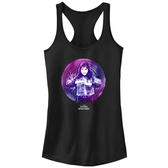 Junior's Marvel Doctor Strange in the Multiverse of Madness Celestial America Chavez  Racerback Tank Top Black Medium