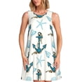 thumbnail image 1 of Fotbe Anchors And Shells Vestido de Verano sin Mangas para Mujer – Vestido Midi Línea A, Estilo Camiseta Floral, Vestido Playero Casual y Fluido, 1 of 7