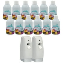 TimeMist Premium Metered Air Freshener Refills, Spring Flowers (Case of 12) with Meter Mist 3000 Ultra Dispenser (2 Pack) - 1042712 - Lasts Up To 30 Days and Neutralizes Tough Odors