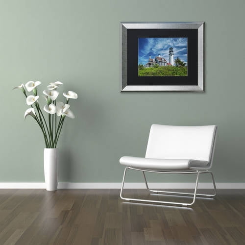 Trademark Fine Art "Cape Cod Light" Canvas Art by Michael Blanchette Photography Black Matte, Silver Frame