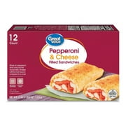 Great Value Pepperoni & Cheese Filled Sandwiches, 12 Count (Frozen)