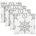 thumbnail image 4 of Iauyy Satin Napkins Set of 1- Ship Wheel Sketch DIY Printing Decoration Cloth Napkin- Easy Care for Home/Party, 4 of 8
