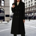 thumbnail image 2 of AOMPMSDX Coats For Women Women's Fashion Casual Long Double Solid en Coat With Pockets en Coat Trench Winter Coats for Outdoor Jackets XXXL Black, 2 of 4