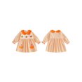 thumbnail image 2 of RUINIXCW Toddler Baby Girl Halloween Dress Outfit Little Baby Girls Fall Smocked Dress Clothes Funny Ghost Pumpkin Spider Embroidery  Doll Collar Long Sleeve Gingham Plaid Dress, 2 of 9