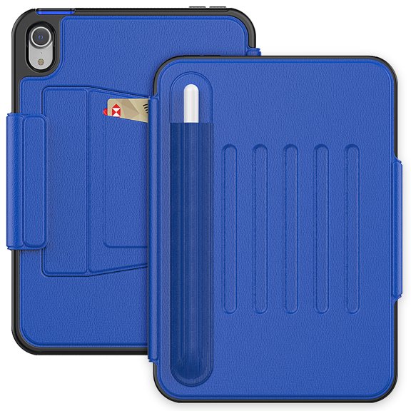 Tablet Case for iPad Mini 7 A17 Pro 2024 8.3 inch A2995 A2996 Smart Cover for iPad Mini 6 2021 Multi-fold Back suction Case (Blue,mini 7 A17 Pro 2024)