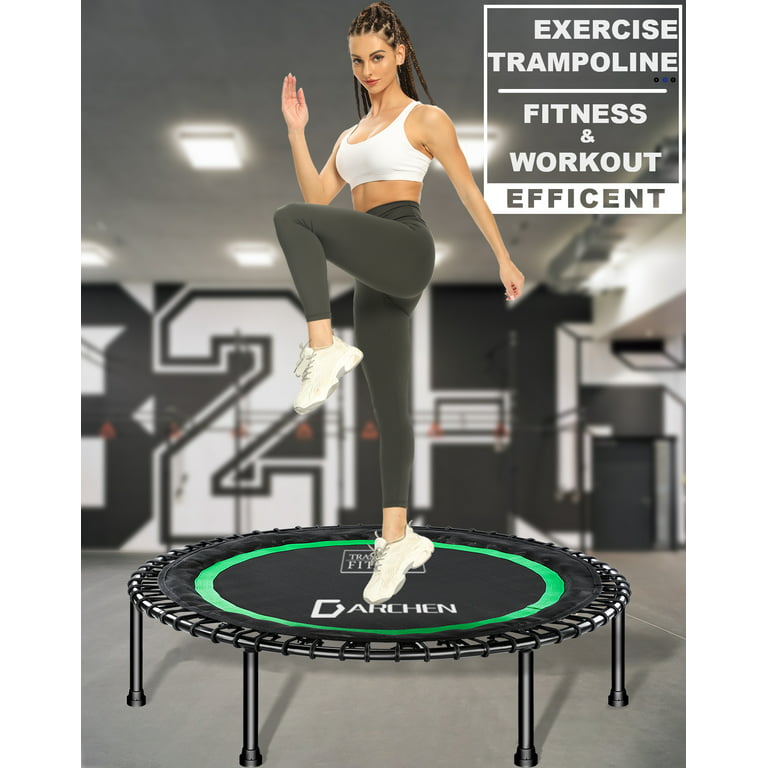 Darchen 450 lbs Mini Trampoline for Adults, Indoor Small Rebounder Exercise  Trampoline for Workout Fitness for Quiet and Safely Cushioned Bounce, [40  Inch] 