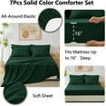 thumbnail image 5 of Queen Comforter Set Emerald Green, 7 Pieces Bed in a Bag Bedding Comforter Set with Sheets, All Season Boho 7PC Bed Set with Comforter, Fitted Sheets, Flat Sheets, Pillow Shams and Pillowcases, 5 of 8