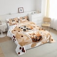 thumbnail image 3 of Castle Fairy Kawaii Animal Panda 3 Pieces Queen Comforter Set for Children Teens Adults,Oriental Food Bubble Tea Ultra Soft Bedding Sets,Black Brown Bedding Comforter Set Breathable, 3 of 8