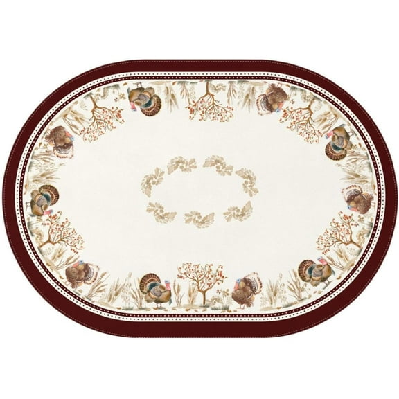 Oval Thanksgiving Tablecloth Fall Table Cloth Pumpkin Color Table Cloths for Autumn Home Decor, 60x84 inch Tablecloths