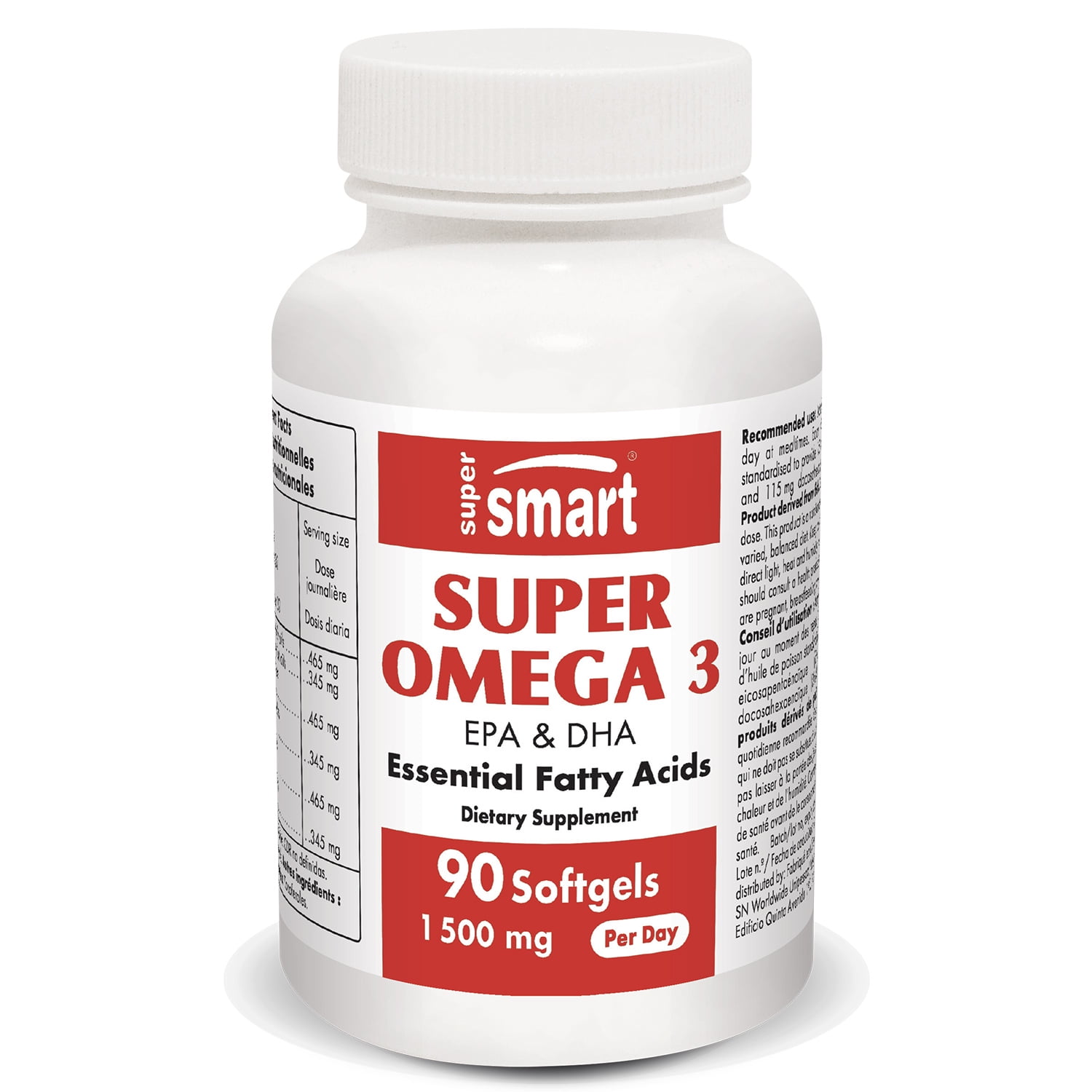 Buy Supersmart Super Omega 3 EPA & DHA 1500 mg Per Day Cholesterol Lowering Fish Oil