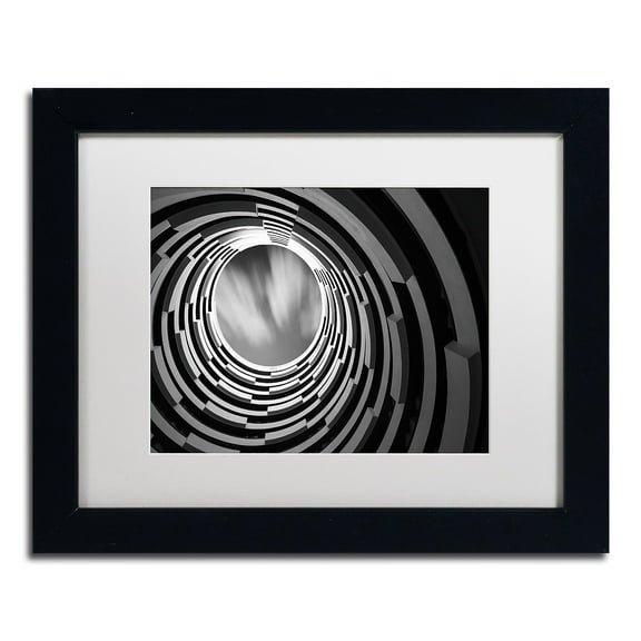 Trademark Fine Art "Pozo" Canvas Art by Moises Levy White Matte, Black Frame