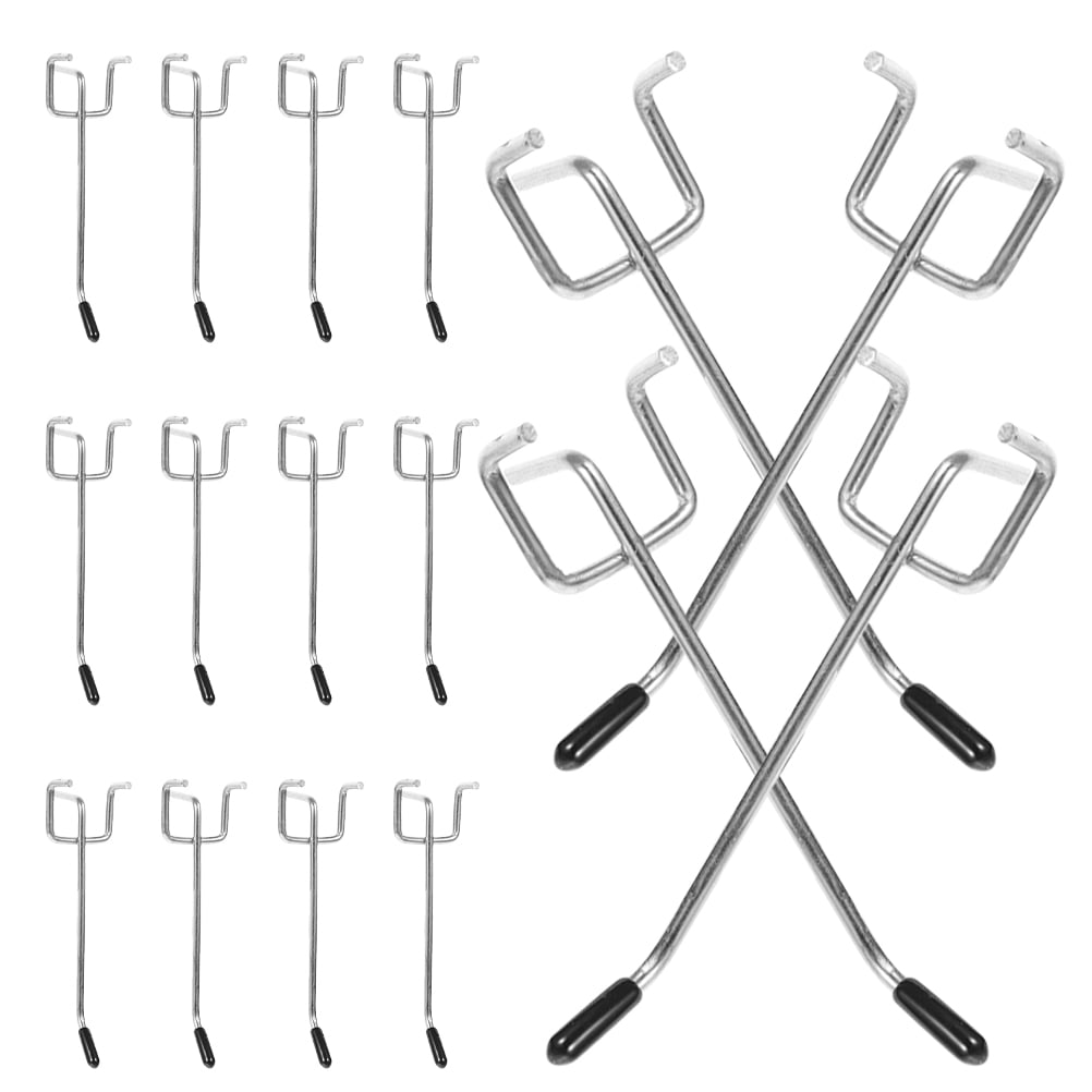 RENACLIPY 25Sets Heavy Duty Metal Pegboard Hooks Plated Silver Utility Hooks for Tool Organization and Shop Display