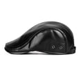 thumbnail image 6 of Mens Hats, QURATI Men's Flat Cap Pu Leather Newsboy Cap Adjustable Cabbie Beret Cap Driving Hats for Men Black, 6 of 7