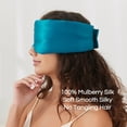 thumbnail image 3 of Silk Sleep Mask for Side Sleeper, Eye Mask Sleeping for Women Men 100% Ultra-Soft 19 Momme Grade 6A Silk, Deep Sleep Mask Light Blocking (Black), 3 of 8