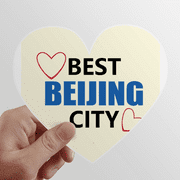 Beijing Sign Art Deco Fashion Heart Vinyl Sticker Bicycle Bottle Decal