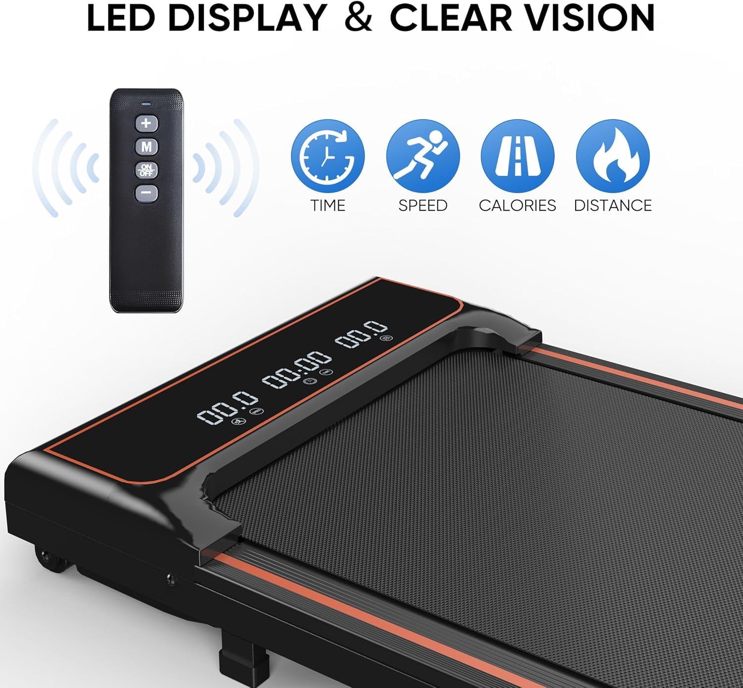 Walking Pad Treadmill 2.5Hp, Ultra-Quiet with Remote Control-Under Desk Treadmill 2 in 1 Walking and Jogging with Remote Control  Display(Black