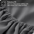 thumbnail image 3 of Bare Home 5-Pack Fitted Sheets - Premium 1800 Collection - Ultra-soft - Deep Pocket - Twin XL, Gray, 3 of 7