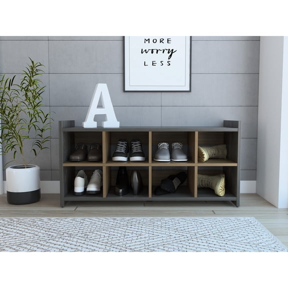 Miekor Furniture Connecticut Wall Mounted Shoe Rack, Mirror, Five Shelves, Ten Shoes Capacity B5A6139