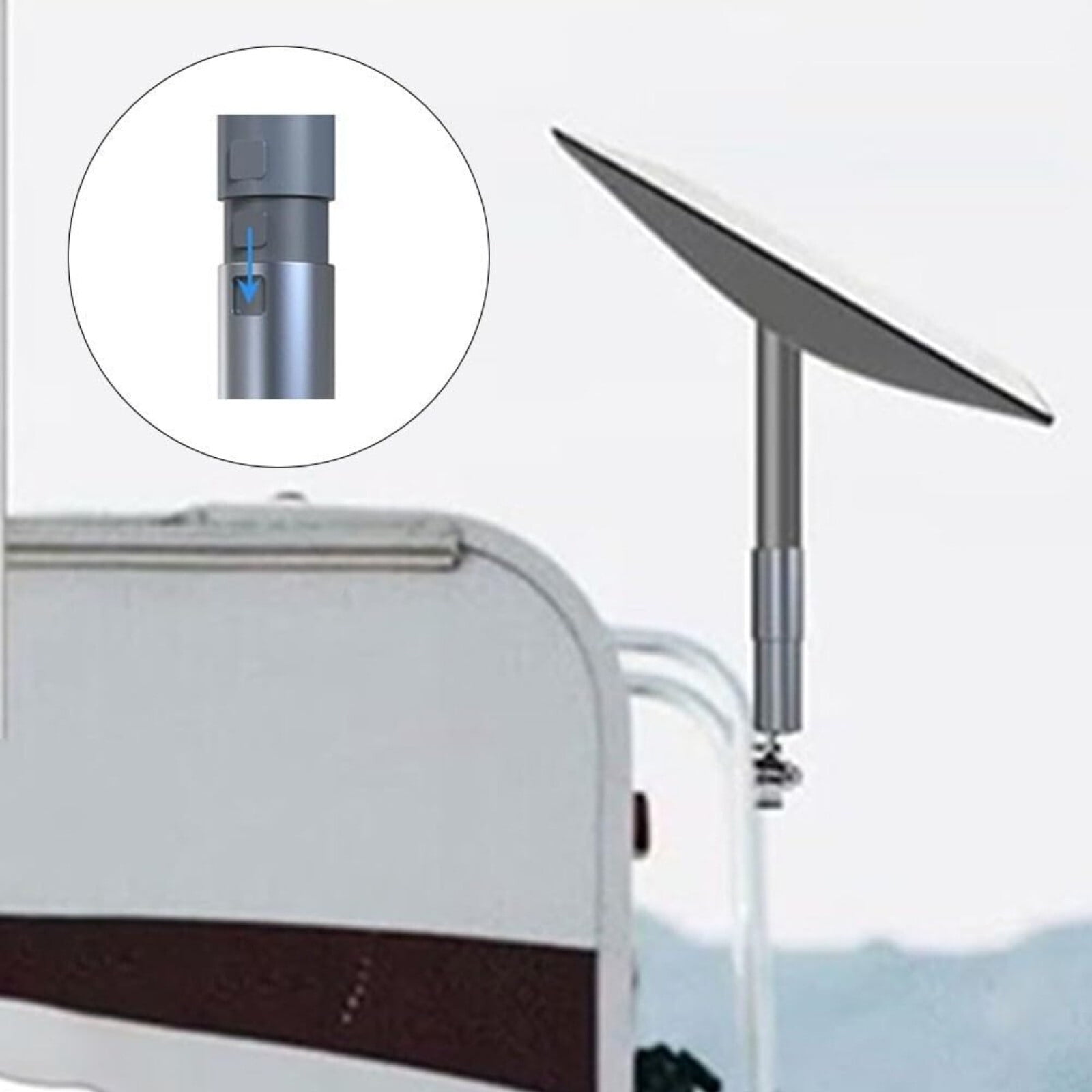 Starlink V2 Cylindrical Mount Bracket Heavy-Duty Aluminum Alloy Roof & Pole Satellite Dish Holder Rustproof Weather-Resistant Design for Marine RV Boat and Outdoor Installations