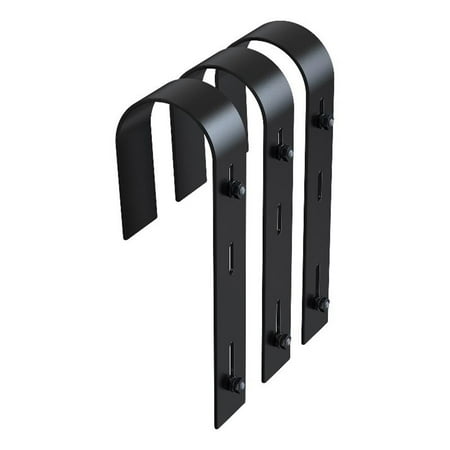 Mayne Handrail J-Hook Design Bracket - 1.75"x3.25"x10.12" Black Powder Coated Steel 3-Pack for Mayne Window Boxes with Hardware Included
