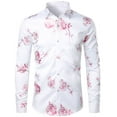 thumbnail image 3 of Camisa de moda 2024 para hombre con estampado 3D de flores, solapa con botones, camisa de manga larga, ropa de fiesta, diseño de camisas cómodas, 3 of 5