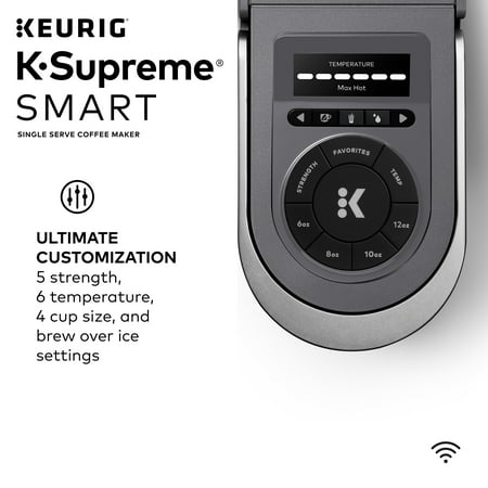 Keurig - K-Supreme SMART Single Serve Coffee Maker with WiFi Compatibility - Gray