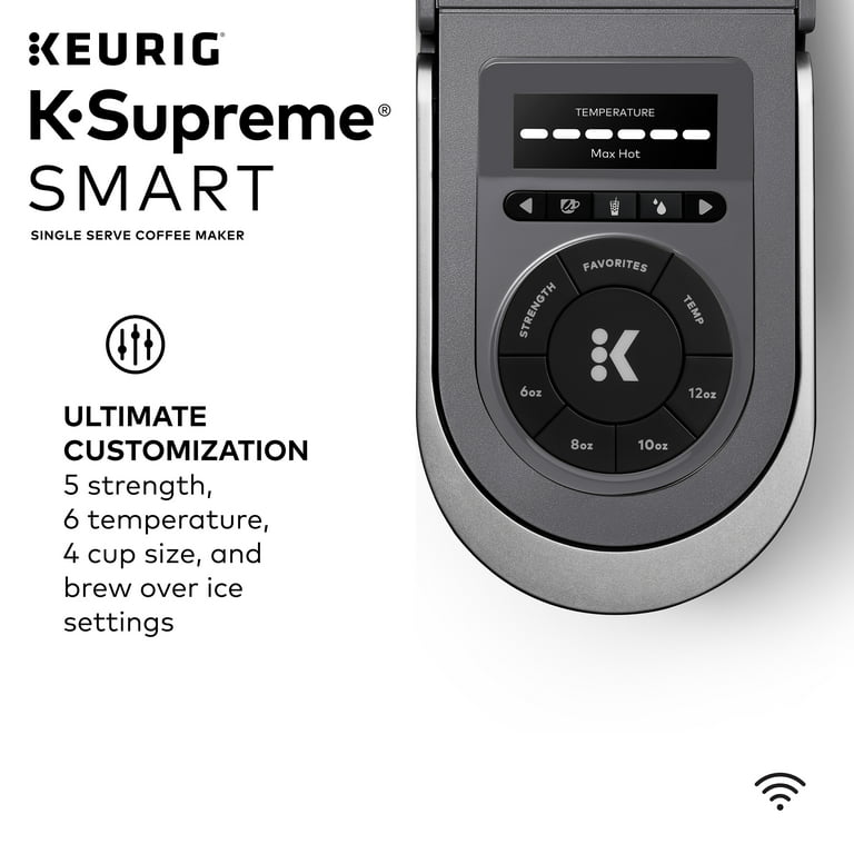 Keurig K-Supreme SMART Single-Serve Coffee Maker with WiFi Compatibility, 4  Brew Sizes, and 66oz Removable Reservoir - White