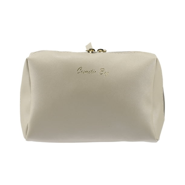 1 Pc Bolsa de Maquillaje Grande y Duradera para Mujeres para Vacaciones, Camping, Viajes de Negocios, Baño Color Caqui